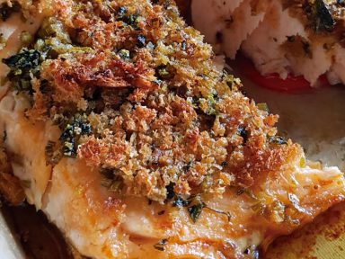 Chef S/A: Salmão com Crosta de Manjericão
