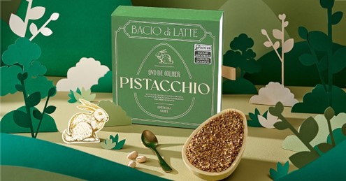 Bacio di Latte cria o Ovo de Pistacchio, novos sabores de chocolates e kits presenteáveis para a Páscoa