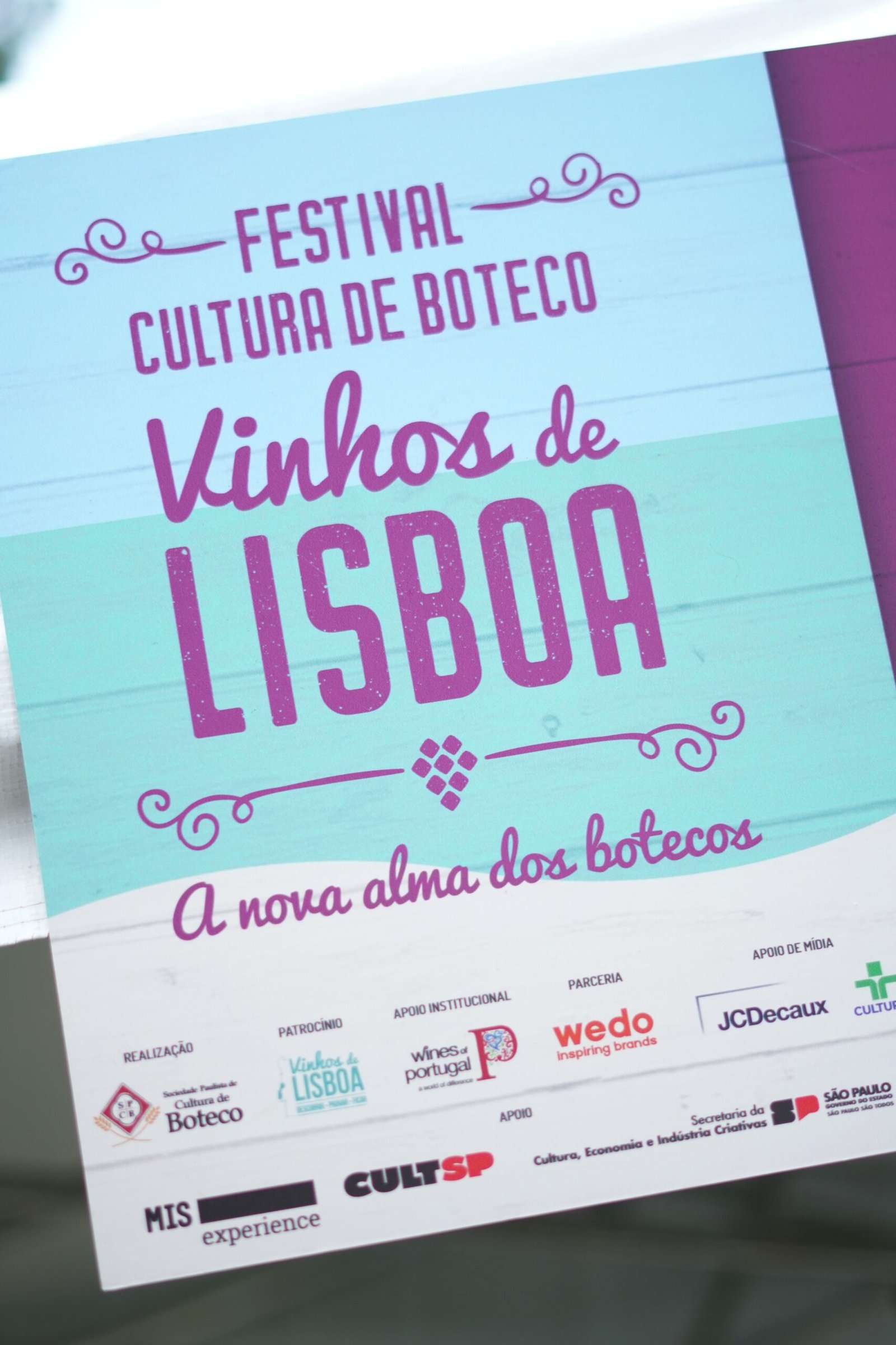 Festival Cultura de Boteco completa 10 anos com 2ªedição dedicada à harmonização de petiscos comVinhos de Lisboa